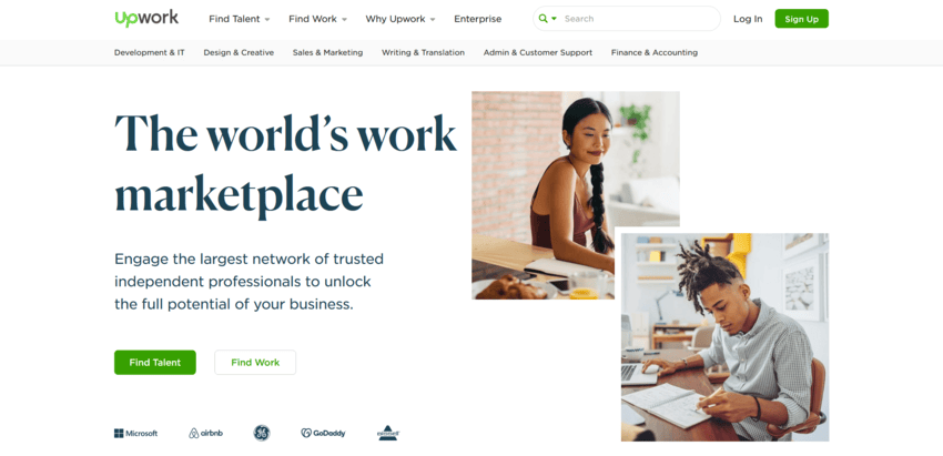 upwork home page